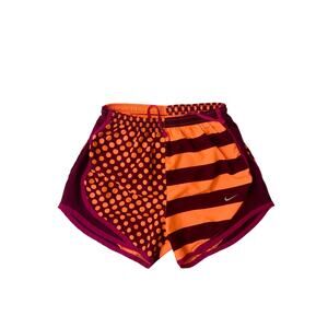 Nike Dri - Fit Purple & Orange Striped & Polka Dot Active Wear Shorts Women's XS